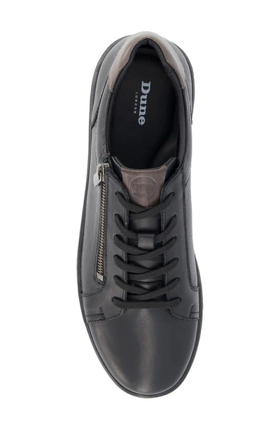 Shop Dune London Tribute Zip-up Leather Sneaker In Black