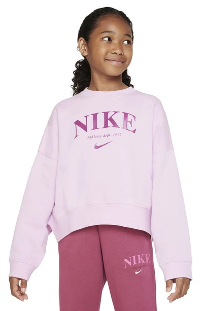Shop Nike Kids' Sportswear Trend Sweatshirt In Light Arctic Pink