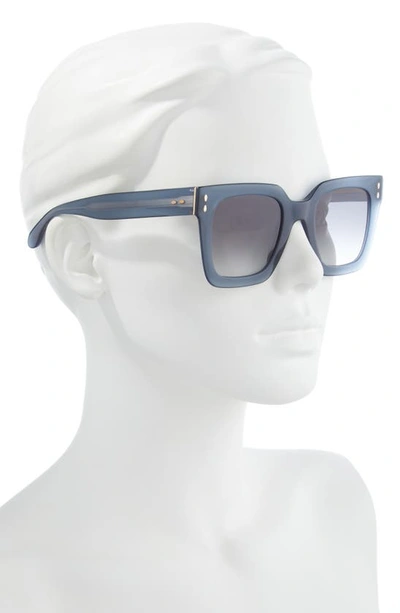 Shop Isabel Marant 51mm Square Sunglasses In Blue / Grey Shaded
