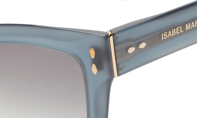 Shop Isabel Marant 52mm Flared Rectangular Sunglasses In Blue / Grey Shaded