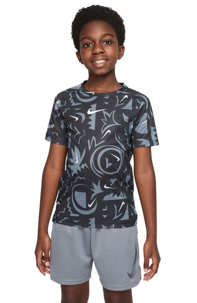 Shop Nike Kids' Dri-fit Training Top In Black/ White