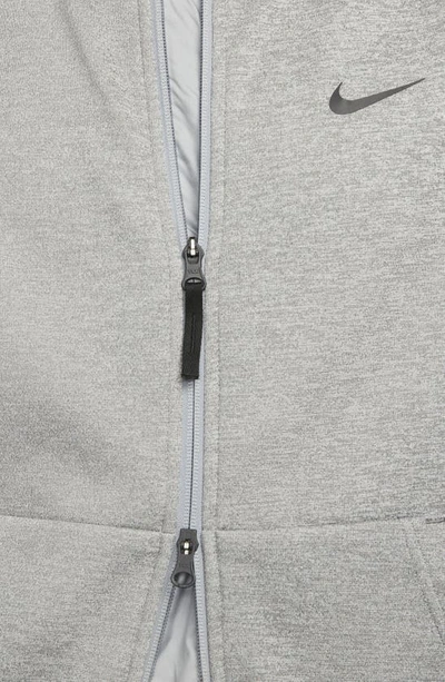 Shop Nike Therma-fit Water Repellent Full Zip Bomber Jacket In Grey Heather/ Grey/ Black
