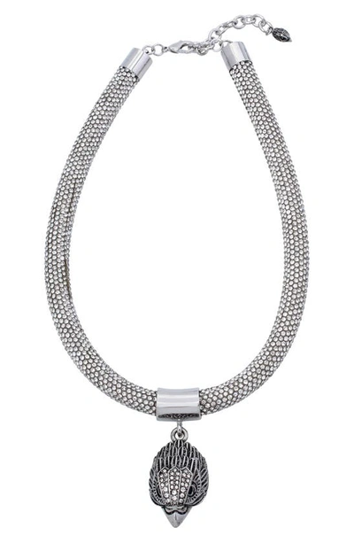 Kurt Geiger Shimmer Mesh Rope Eagle Collar Necklace, 16 In Crystal