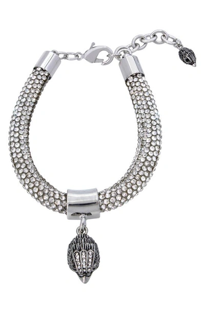Shop Kurt Geiger London Pavé Rope Pendant Bracelet In Crystal