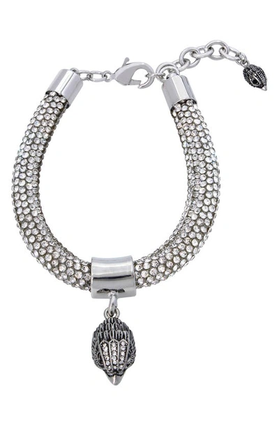 Kurt Geiger Shimmer Mesh Rope Eagle Head Bracelet In Crystal