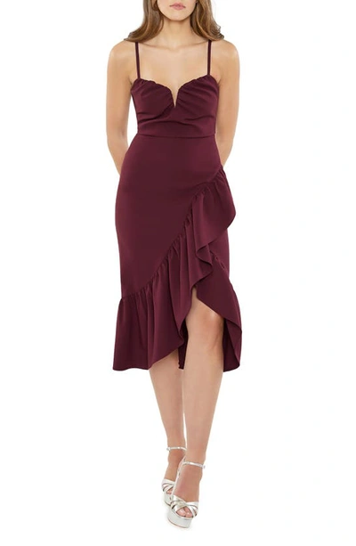 Shop Likely Johnny Ruffle Cocktail Dress In Fig