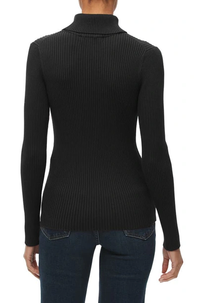 Shop Michael Stars Nora Rib Turtleneck Top In Black