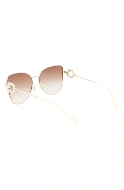 Shop Ferragamo 60mm Gradient Cat Eye Sunglasses In Gold/ Peach Gradient