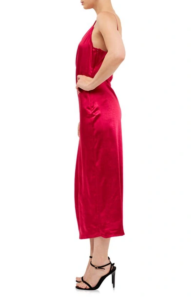 Endless Rose Surplice Satin Slipdress In Rouge