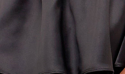 Endless Rose Velvet Contrast Satin Bow Tie One-shoulder Minidress In Black