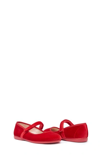 Shop Childrenchic Velvet Mary Jane Shoe In Red
