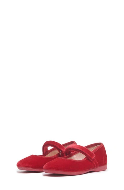 Shop Childrenchic Velvet Mary Jane Shoe In Red