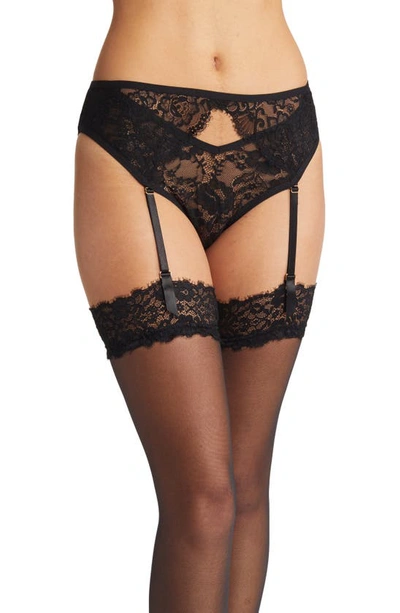 Shop Ann Summers Lace Top Stockings, Suspender Belt & Panties In Black