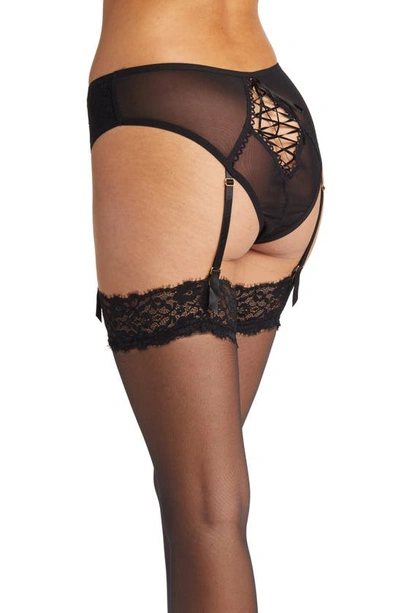 Shop Ann Summers Lace Top Stockings, Suspender Belt & Panties In Black