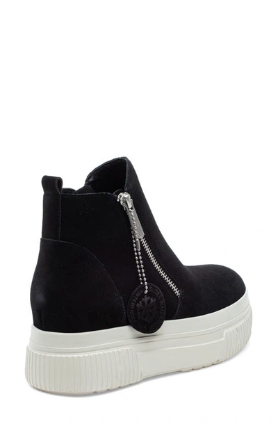 Shop J/slides Nyc Wyona Waterproof Hidden Wedge Sneaker In Black Suede