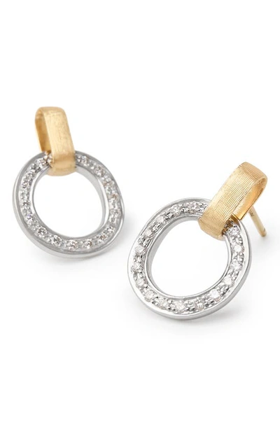 Shop Marco Bicego Jaipur Diamond Link Station Earrings In Yellow/ White Gold