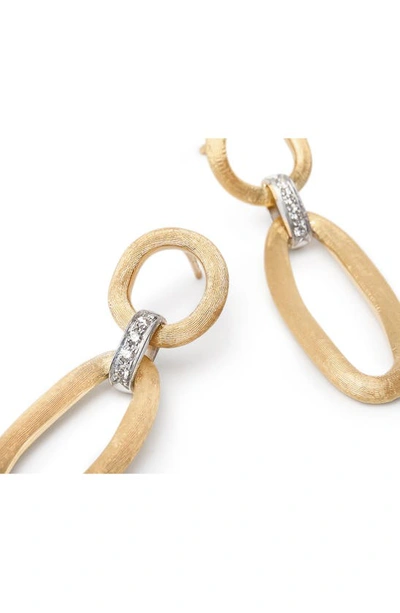 Shop Marco Bicego Jaipur Diamond Link Earrings In Yellow/ White Gold