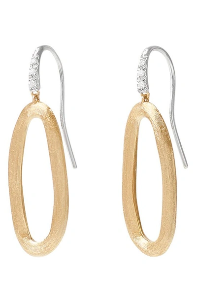 Shop Marco Bicego Jaipur Oval Link Diamond Hook Earrings In Yellow/ White Gold