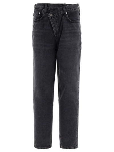 Shop Agolde "criss Cross" Jeans In Black