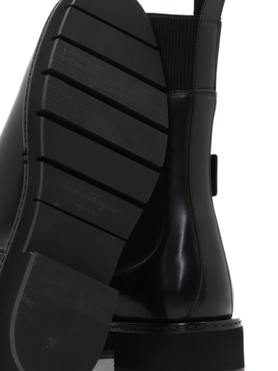 Shop Ferragamo "rook" Ankle Boots In Black  