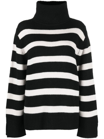 Shop Allude Mockneck Cashmere Sweater In Black