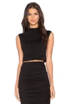 ALICE AND OLIVIA CROPPED HIGH NECK TOP