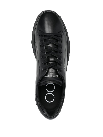 Shop Jimmy Choo Diamond Light/m Leather Sneakers In Black