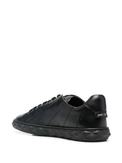 Shop Jimmy Choo Diamond Light/m Leather Sneakers In Black