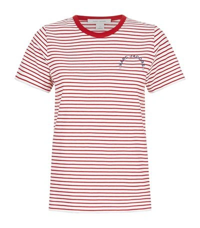Marc Jacobs Small Stripe Classic T-shirt In Red-white