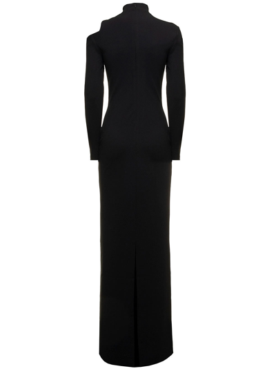Shop Solace London The Ares Black Maxi Dress With Graphic Shoulder Cut-out  Donna