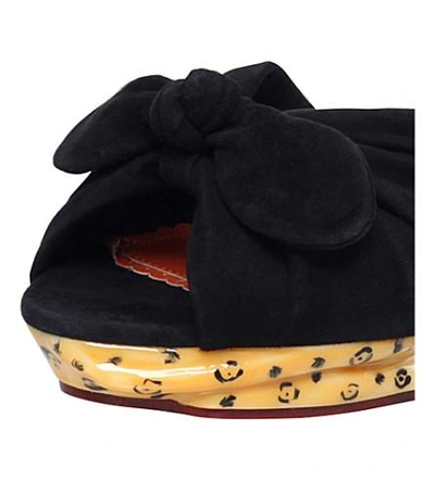 Shop Charlotte Olympia Panthera 45 Suede Wedge Sandals In Blk/other