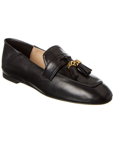 Shop Stuart Weitzman Wylie Signature Leather Loafer In Black