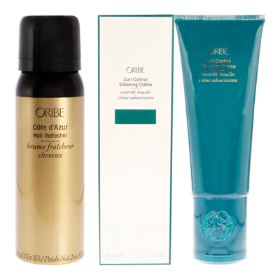 Shop Oribe Cote Dazur Hair Refresher And Curl Control Silkening Creme Kit By  For Unisex - 2 Pc Kit 2oz Re In Blue