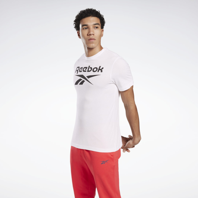 Shop Reebok Men's Graphic Series Stacked Tee In White