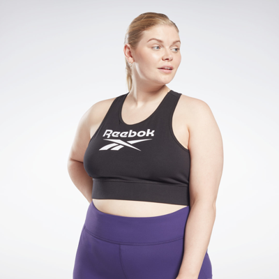 Shop Reebok Women's Identity Sports Bra (plus Size) In Black