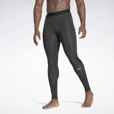 Shop Reebok Men's Workout Ready Compression Tights In Night Black
