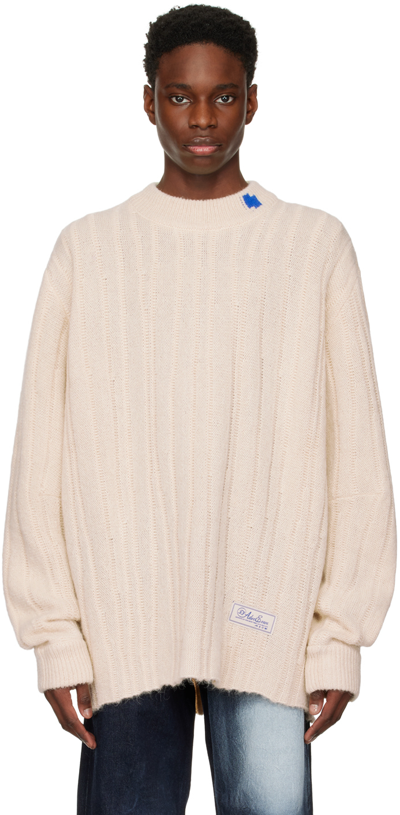 Shop Ader Error Off-white Fluic Reversible Sweater In Ivory