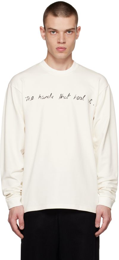 Shop Bethany Williams Off-white Our Team Long Sleeve T-shirt