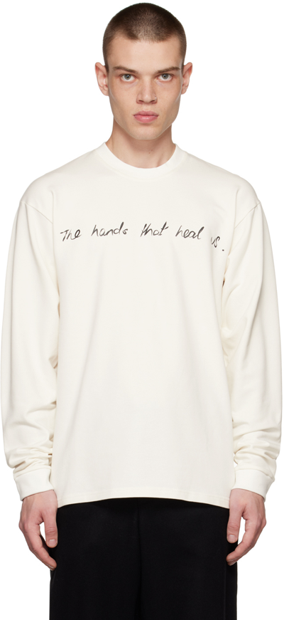 Bethany Williams Our Team Long-sleeve Graphic-print Stretch-cotton T-shirt In White
