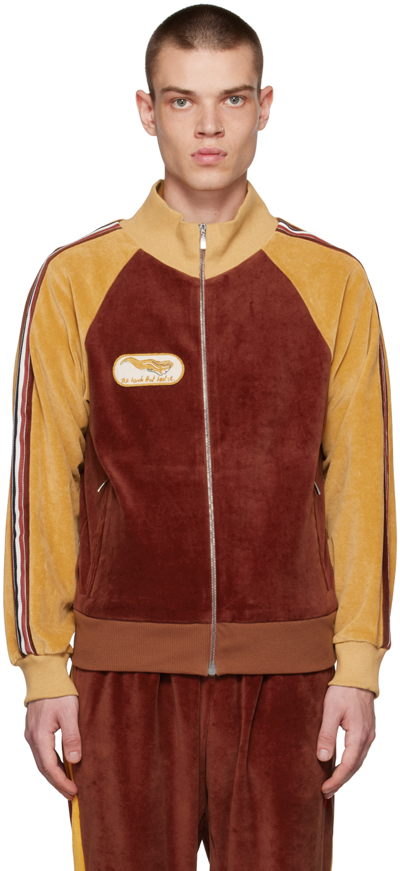 Shop Bethany Williams Orange Organic Cotton Track Jacket In Burnt Orange, Mustar