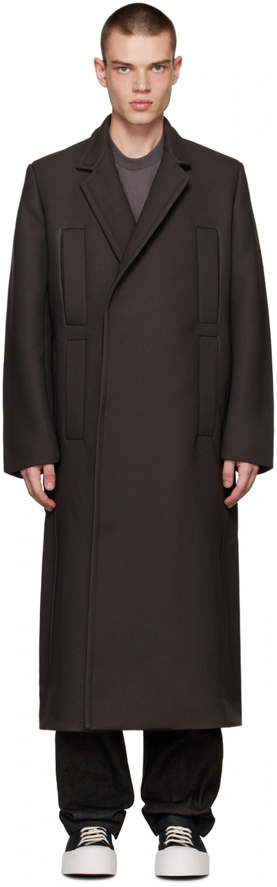 Shop Sunnei Brown Tailored Coat In 008e Dark Grey