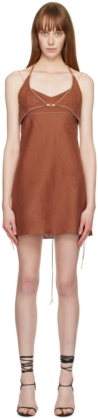 Anna October Orange Marion Minidress In Terracotta