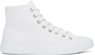Shop Acne Studios White Canvas High Sneakers In Optic White