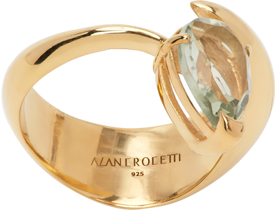 Shop Alan Crocetti Gold Alien Ring In Gold Vermeil