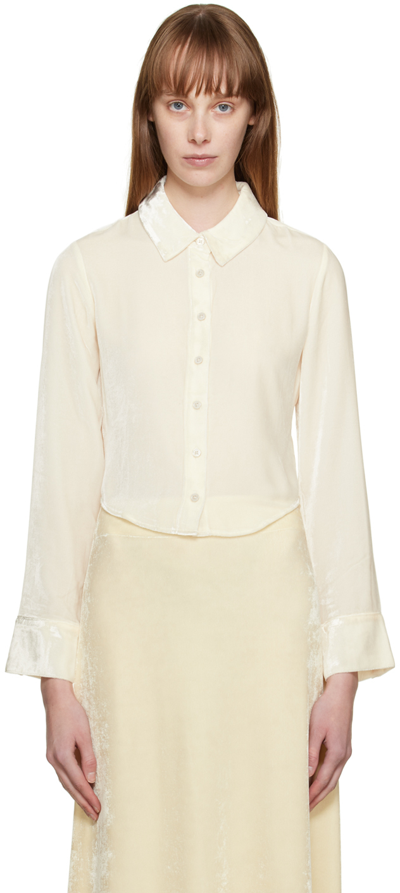 Shop Reformation Off-white Cam Shirt In Fior Di Latte