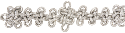 Shop Kara Silver Crystal Knot Belt In White
