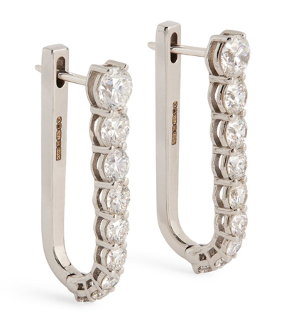Shop Melissa Kaye White Gold And Diamond Aria U Hoop Earrings