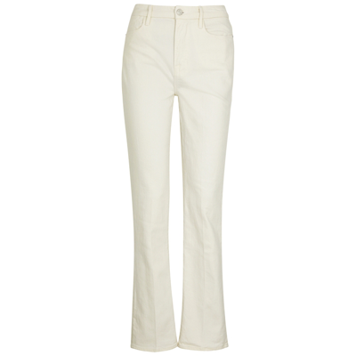 Shop Frame Le Super High Straight-leg Jeans In White