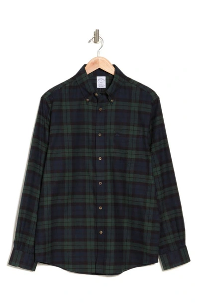 Shop Brooks Brothers Regent Fit Plaid Button-down Shirt In Blackwatch