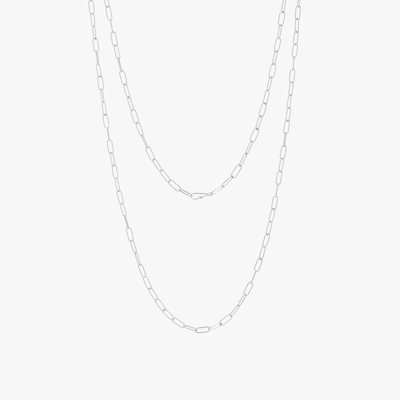 Shop Annoushka 14ct White Gold Long Mini Cable Chain Necklace